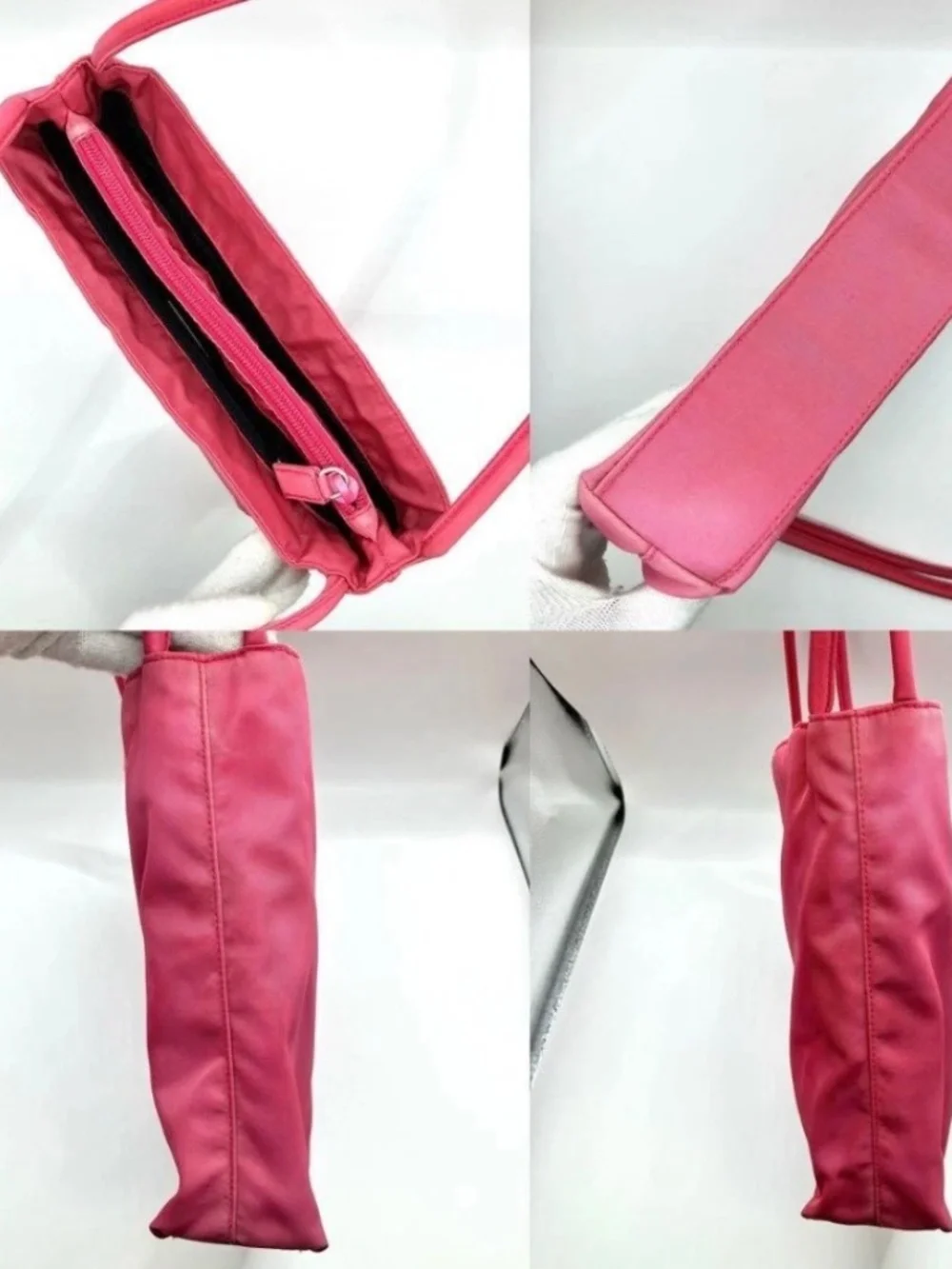 PRADA Tote Bag Pink Color Handbag Nylon - Used from Japan
